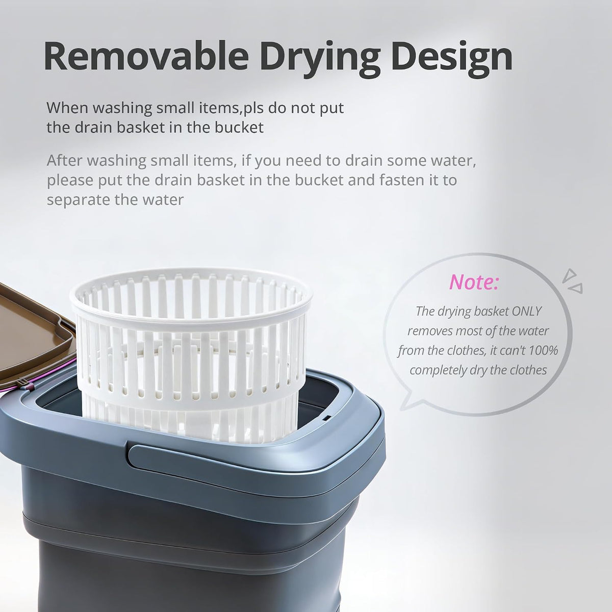 Portable Washing Machine, 16L Upgraded with Spin Basket, Small Washer Portable for Underwear, Delicate Clothes, and Light Laundry, Suitable for Travel, Camping,Apartments, Dormitories, Hotels