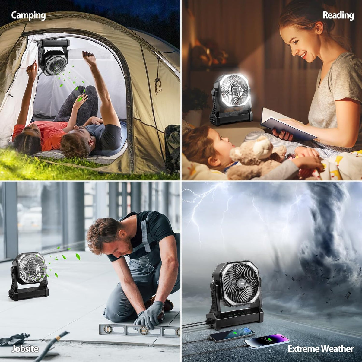 Battery Powered Camping Fan, Battery Operated Fan, Travel Gear Essentials