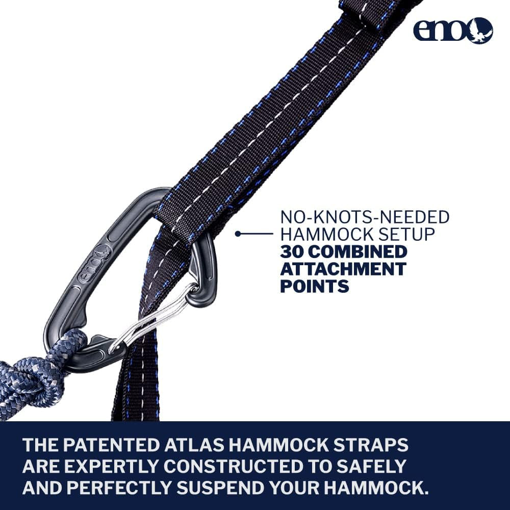 Atlas Suspension System - Tree Strap for Hammock - Accessories for Camping, Hiking, and Backpacking - Black/Royal