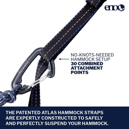 Atlas Suspension System - Tree Strap for Hammock - Accessories for Camping, Hiking, and Backpacking - Black/Royal