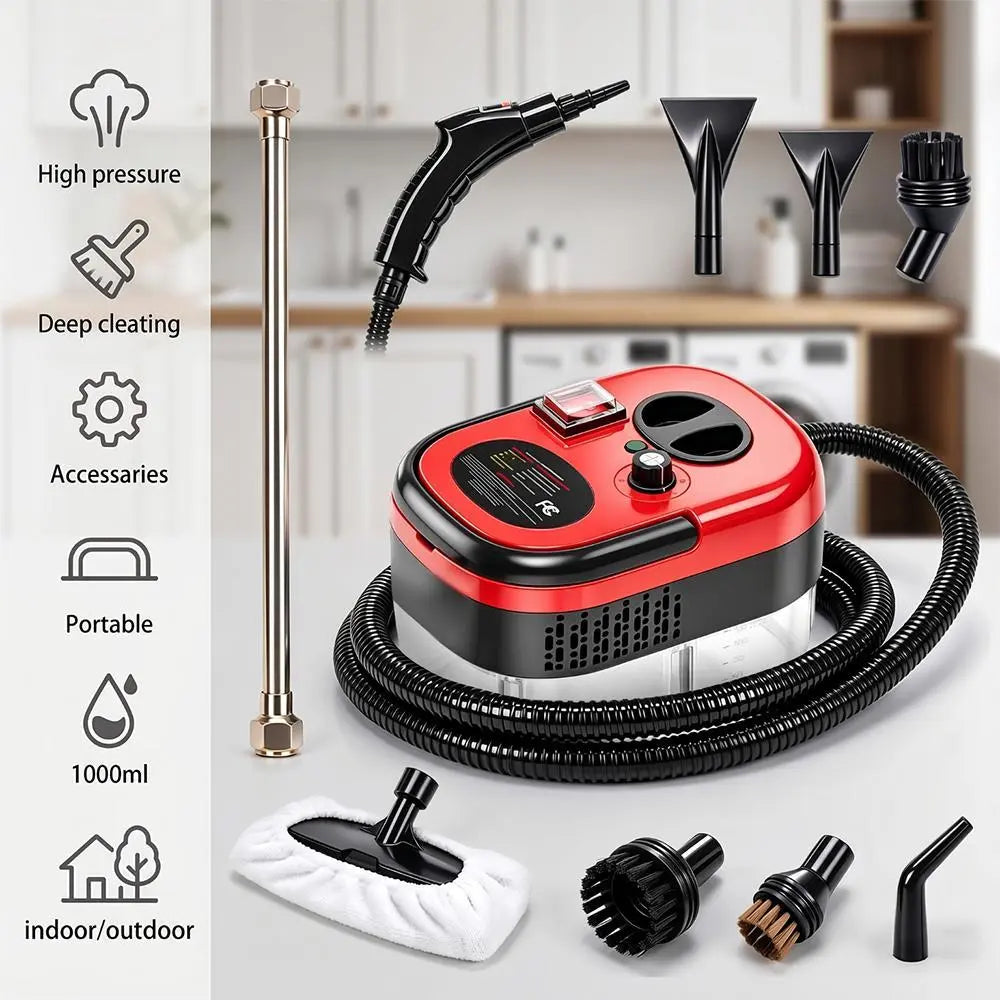 【Toolupgrade】2500W Multi-Purpose Portable Steam Cleaner - High-Temp Plastic Body Power Tool for Home Tile, Grout Surfaces - Car Detailing, Father'S Day Gift, High-Temp Steam, Tile Cleaning, Tools and Gadgets,Toolupgrade