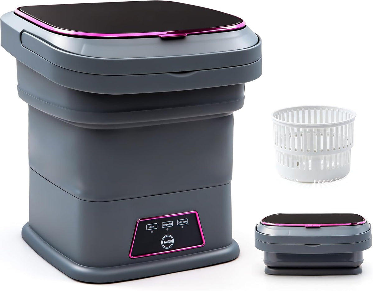 Portable Washing Machine, 16L Upgraded with Spin Basket, Small Washer Portable for Underwear, Delicate Clothes, and Light Laundry, Suitable for Travel, Camping,Apartments, Dormitories, Hotels