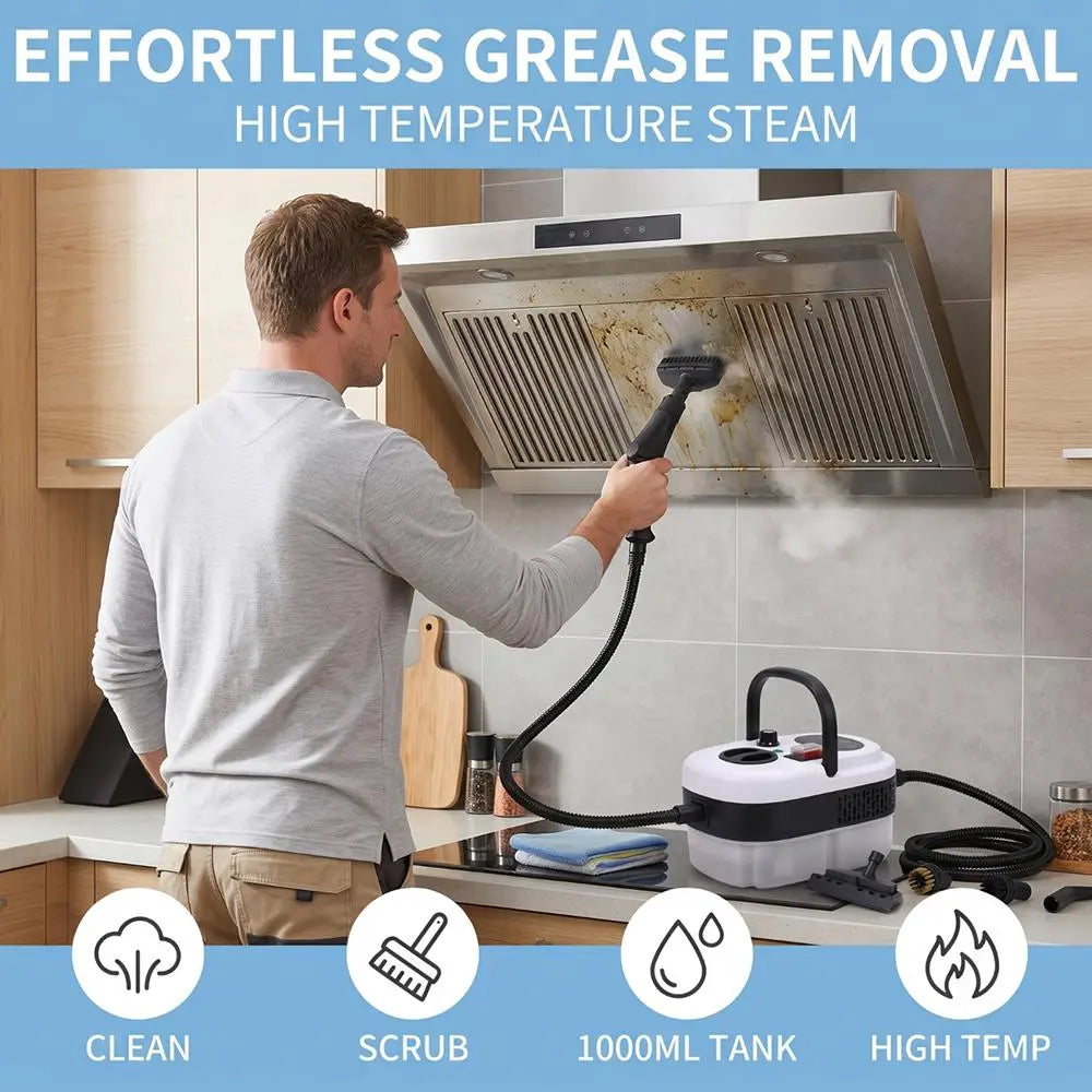 【Toolupgrade】2500W Multi-Purpose Portable Steam Cleaner - High-Temp Plastic Body Power Tool for Home Tile, Grout Surfaces - Car Detailing, Father'S Day Gift, High-Temp Steam, Tile Cleaning, Tools and Gadgets,Toolupgrade